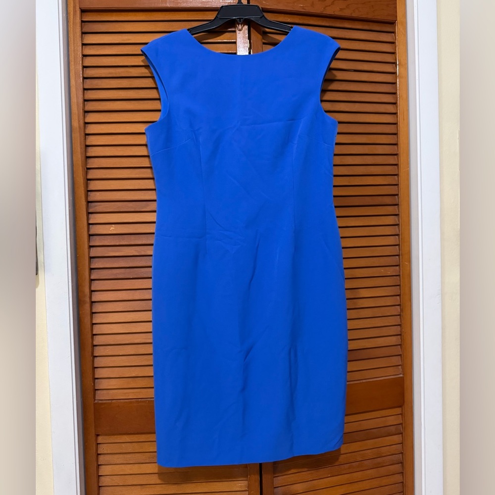 ANTONIO MELANI Vibrant Blue Midi Dress, size 14. Never worn.